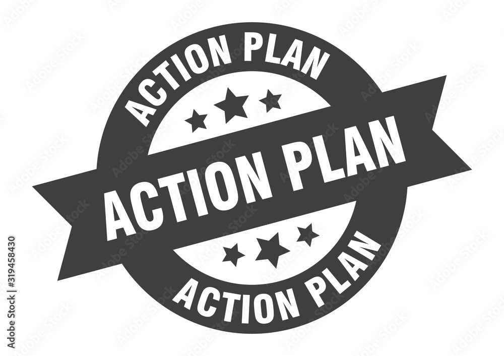 Fototapeta premium action plan sign. action plan round ribbon sticker. action plan tag