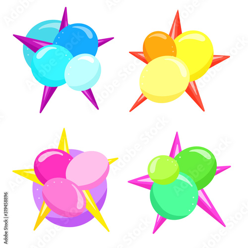 Colourful Abstract Hand Drawn Balloon Bubble Loco or Icon  Vector Illustrations To brighten Up a Design