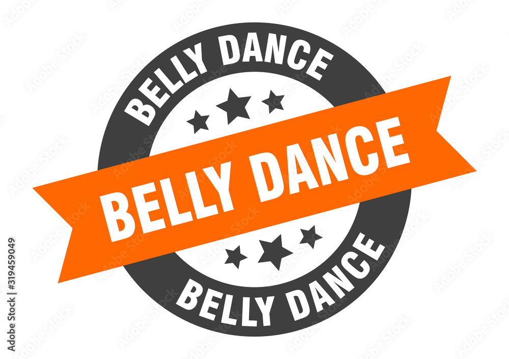 Obraz premium belly dance sign. belly dance round ribbon sticker. belly dance tag