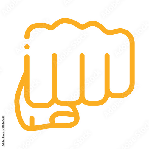 Boxer Fist Punch Icon Vector. Outline Boxer Fist Punch Sign. Isolated Contour Symbol Illustration