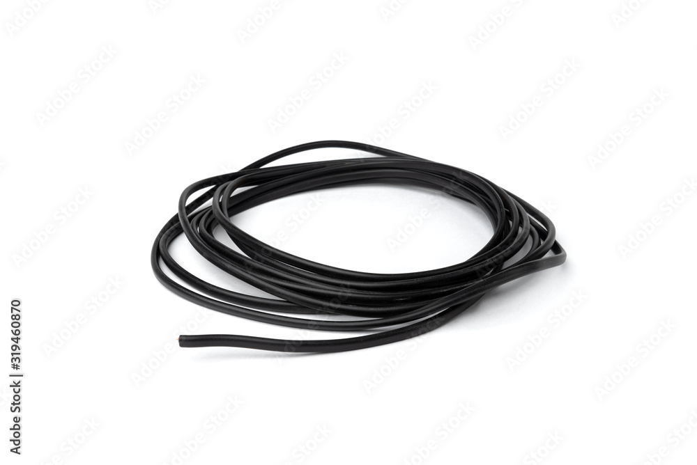 Black cable isolated on white background. Black cable isolated on white background.