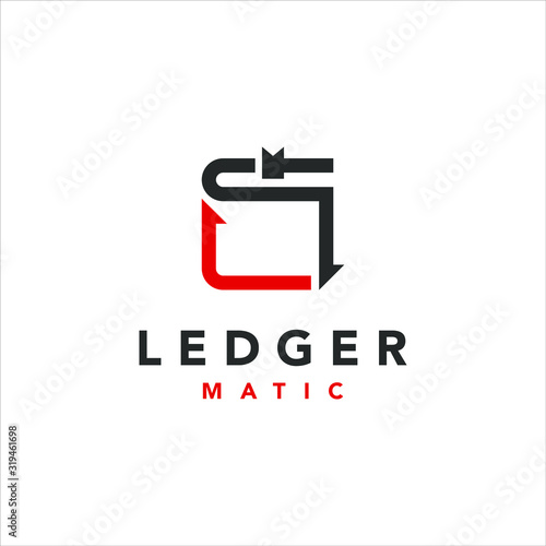 modern ledger software logo design template