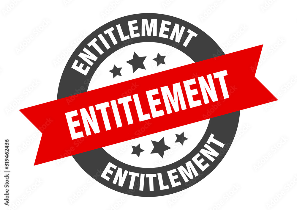 Fototapeta premium entitlement sign. entitlement round ribbon sticker. entitlement tag