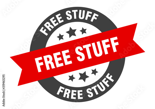 free stuff sign. free stuff round ribbon sticker. free stuff tag