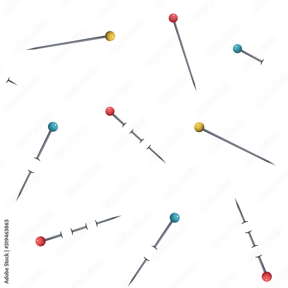 Sewing pins vector seamless pattern for wrapping paper, fabric, textile. Sewing pins vector seamless pattern for wrapping paper, fabric, textile.