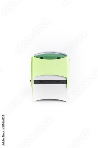 Automatic rubber stamp isolated on a white background.