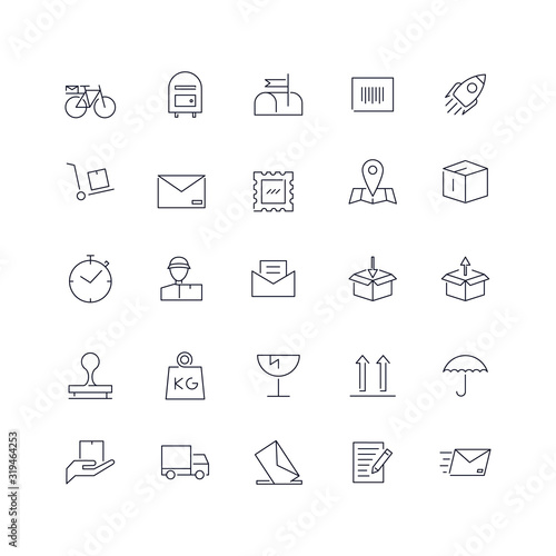  Line icons set. Post service web pack.