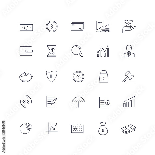  Line icons set. Banking pack. Vector batch