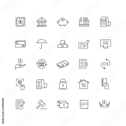  Line icons set. Banking pack. Vector batch