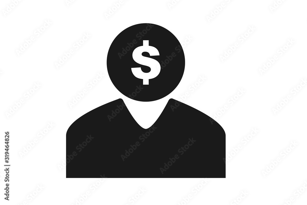 black investor icon. concept of banking market, shareholder icon, sponsor cash, business man icon, banker icon black investor icon. concept of banking market, shareholder icon, sponsor cash, business man icon, banker icon