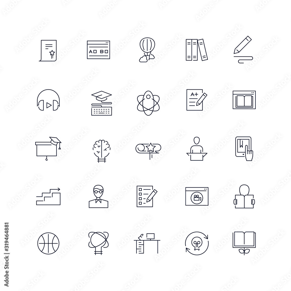 Line icons set. Education pack. Vector batch Line icons set. Education pack. Vector batch