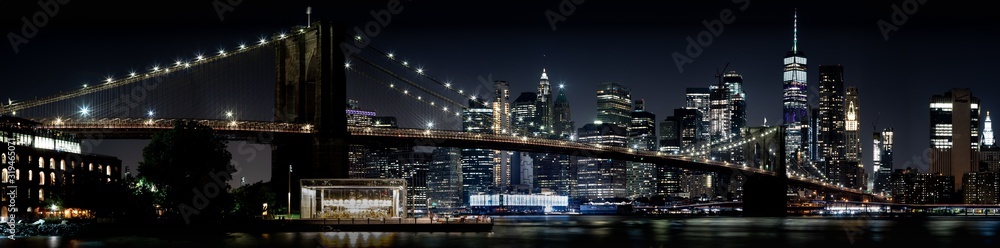New York City Skyline with Brooklyn Bridge 