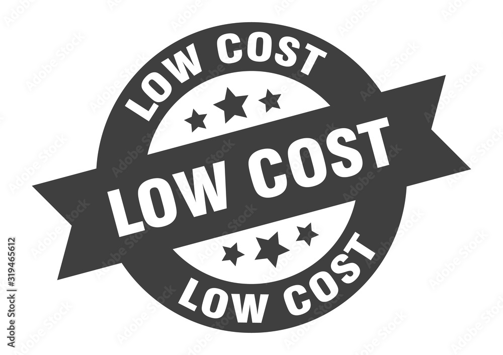 Fototapeta premium low cost sign. low cost round ribbon sticker. low cost tag