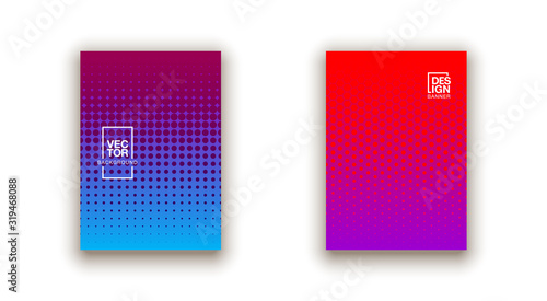 set of 2 Social media duotone gradient background. Social network stories soft colorful theme pack. Rainbow graphic display, wallpaper. vibrant mobile app design set Blending bright duo color template
