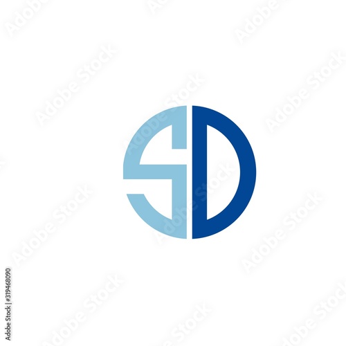 Initial letters SD circle simple logo icon