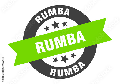rumba sign. rumba round ribbon sticker. rumba tag