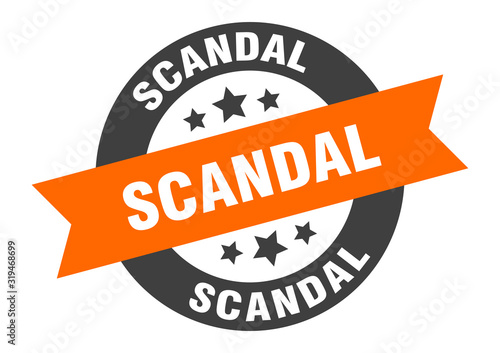 scandal sign. scandal round ribbon sticker. scandal tag