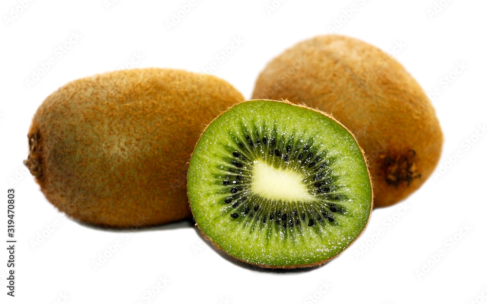 Natural juicy kiwi. Sweet and sour half of an exotic fruit of green color. Natural juicy kiwi. Sweet and sour half of an exotic fruit of green color.