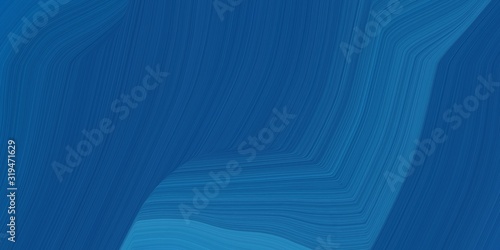 Fototapeta Naklejka Na Ścianę i Meble -  liquid modern graphic style with smooth swirl waves background illustration with strong blue, teal and steel blue color