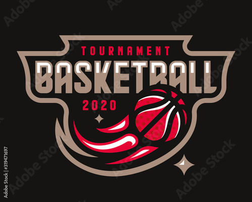 Basketball logo design, emblem tournament template editable for your design.