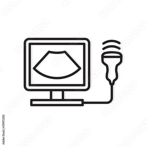 ultrasound diagnosis icon- vector illustration