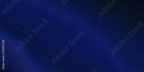 creative fluid artistic graphic with modern curvy waves background design with very dark blue, midnight blue and black color