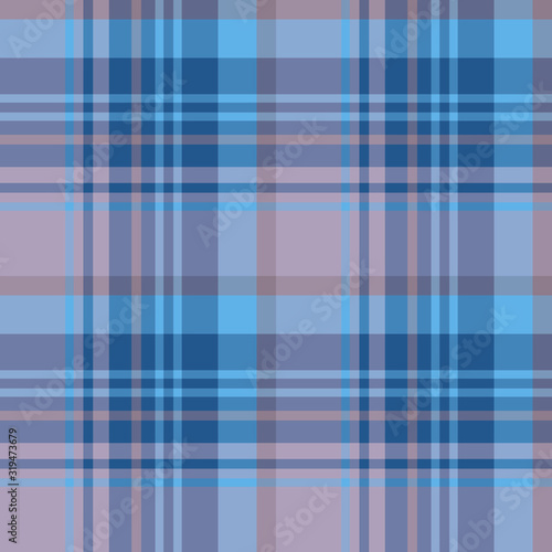 Seamless pattern in excellent light and dark blue and discreet grey colors for plaid, fabric, textile, clothes, tablecloth and other things. Vector image.
