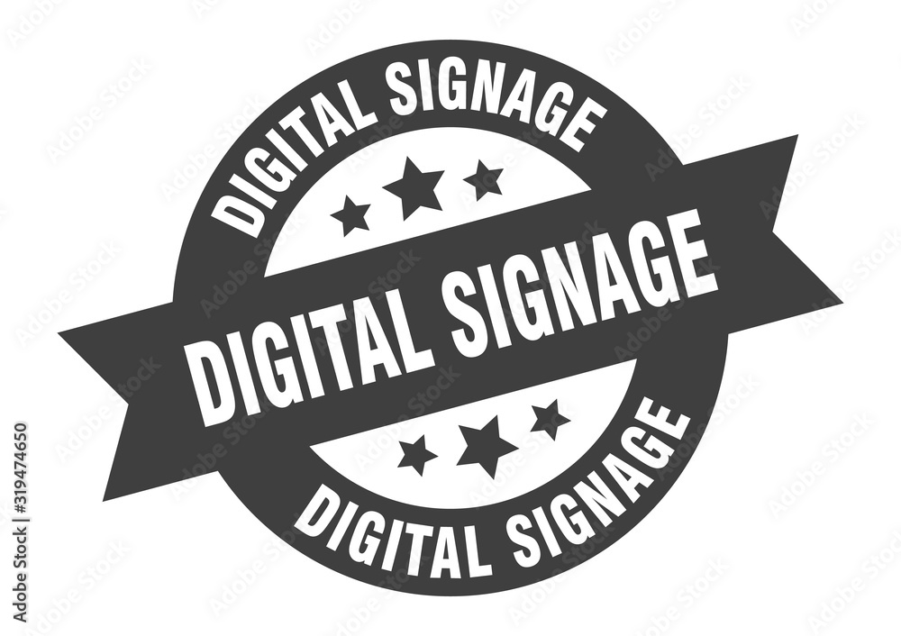 Fototapeta premium digital signage sign. digital signage round ribbon sticker. digital signage tag