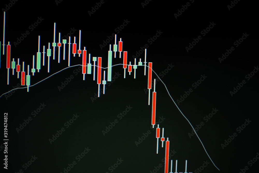 Stock market data on digital LED display. Background stock chart. Stock market data on digital LED display. Background stock chart.