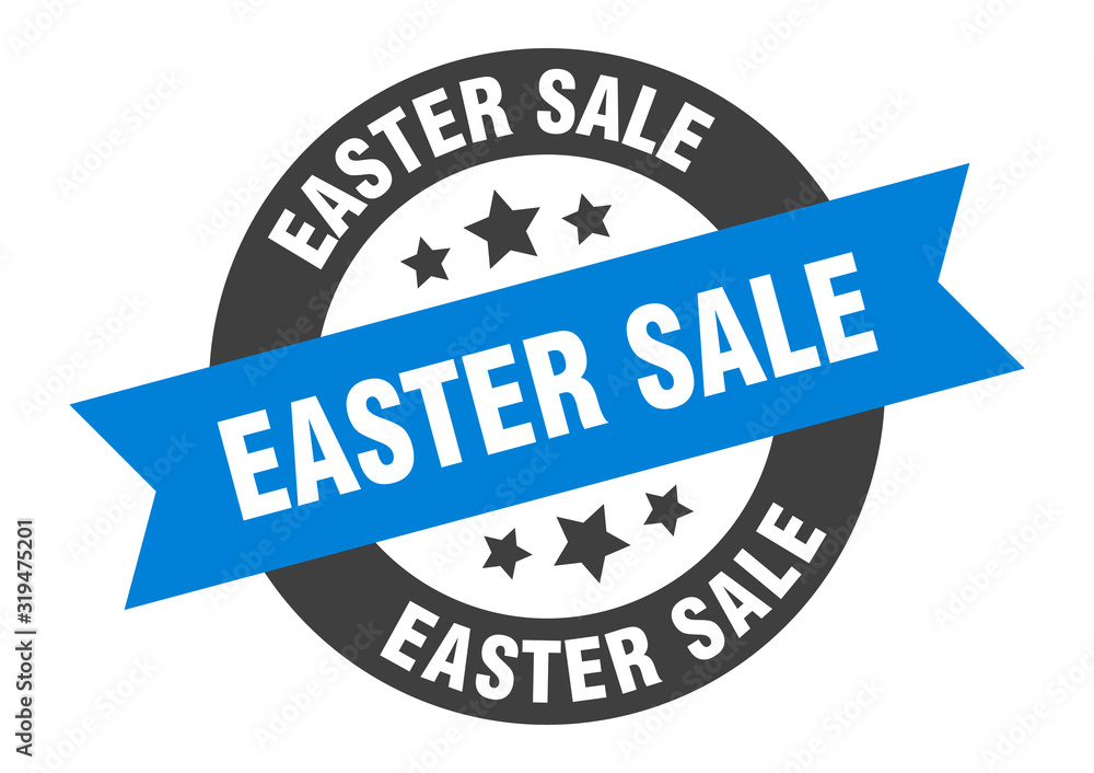Fototapeta premium easter sale sign. easter sale round ribbon sticker. easter sale tag