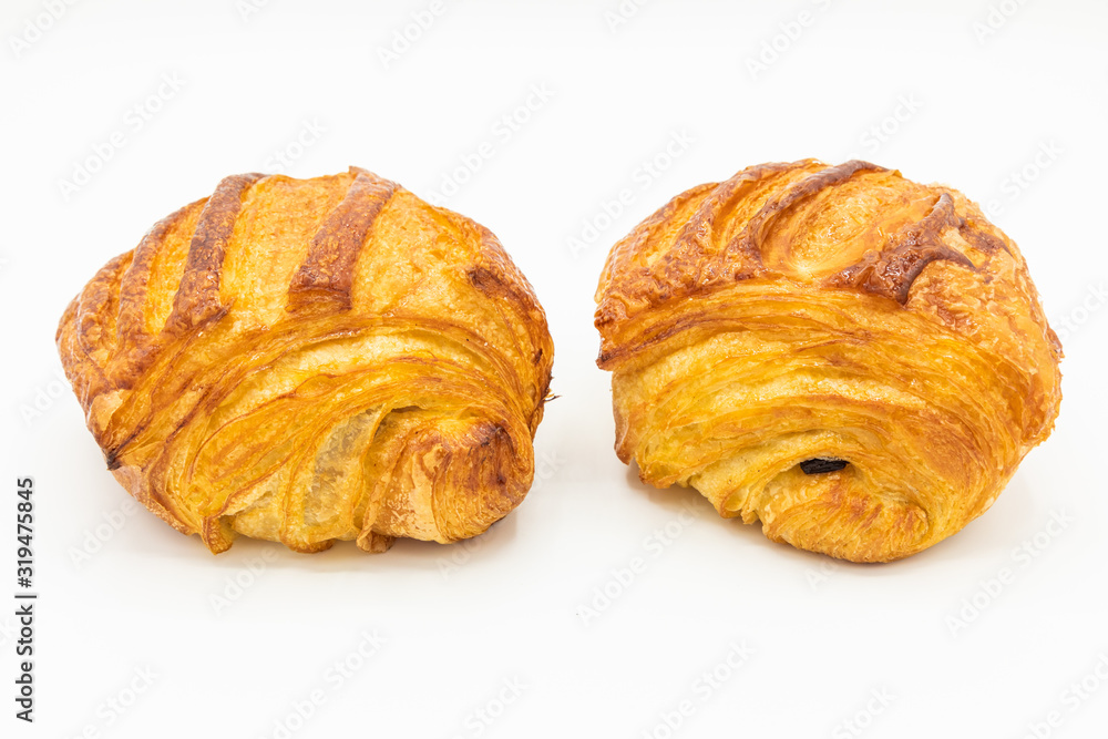 Pain au chocolat, French viennoiserie. Artwork from a pastry chef