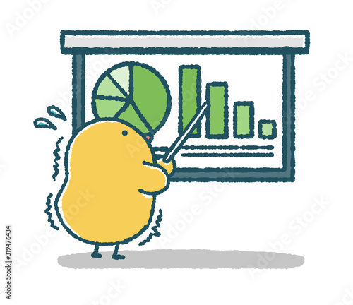 ゆるいひよこは緊張しながらプレゼンをする Stock イラスト Adobe Stock ゆるいひよこは緊張しながらプレゼンをする Stock イラスト Adobe Stock