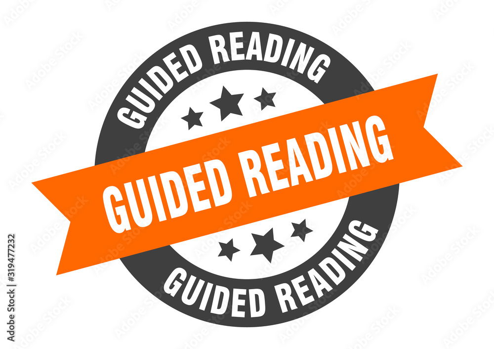 Fototapeta premium guided reading sign. guided reading round ribbon sticker. guided reading tag