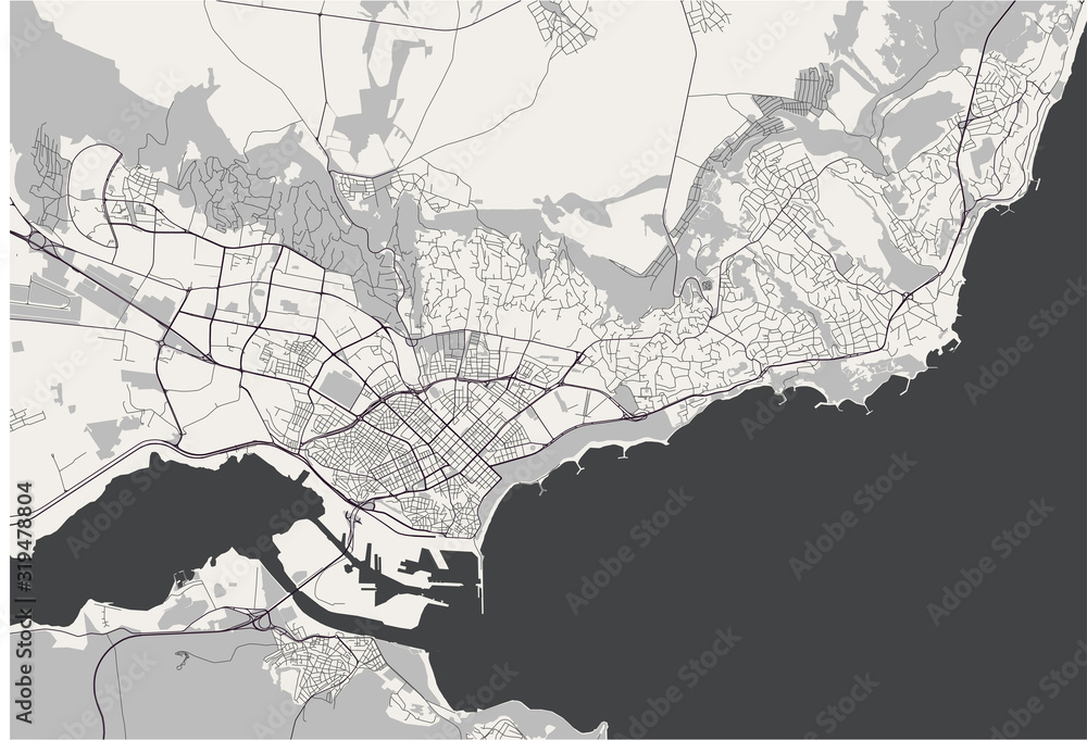 map of the city of Varna, Bulgaria - obrazy, fototapety, plakaty 