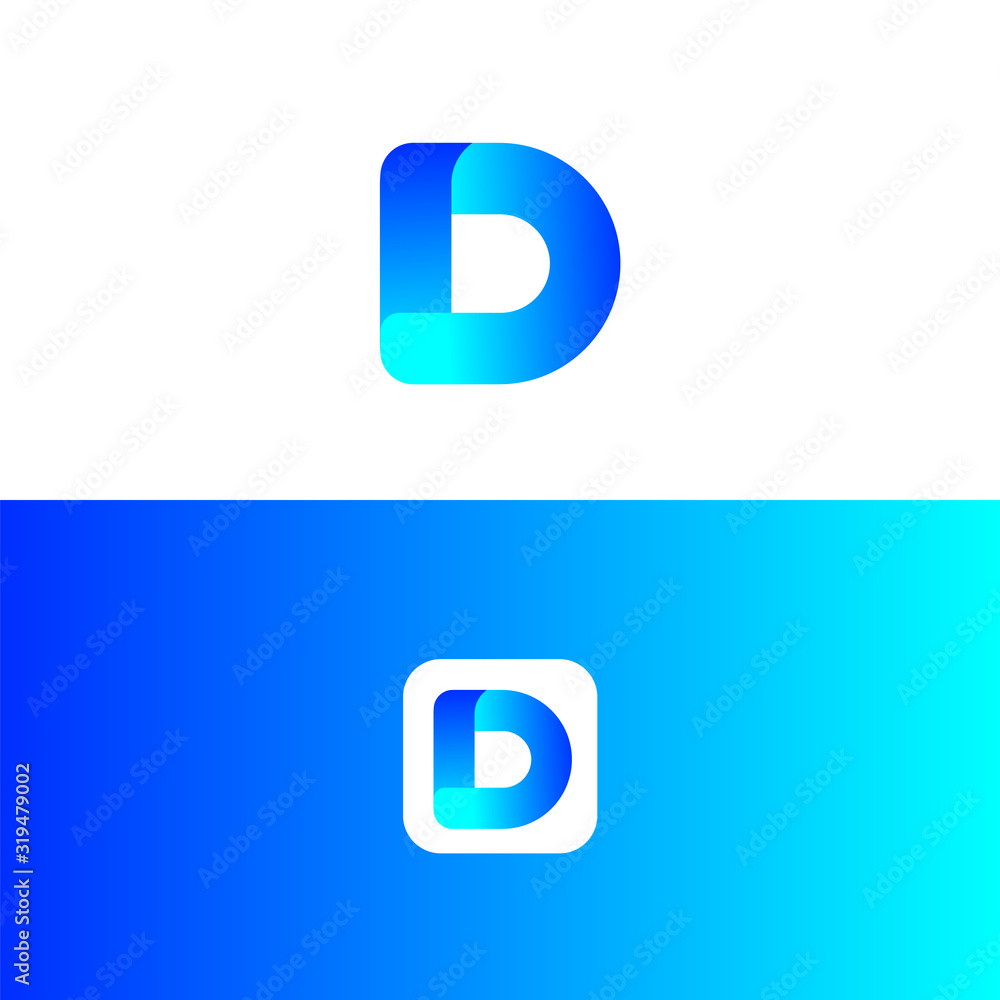 Creative logo of letter d with gradient color Vector