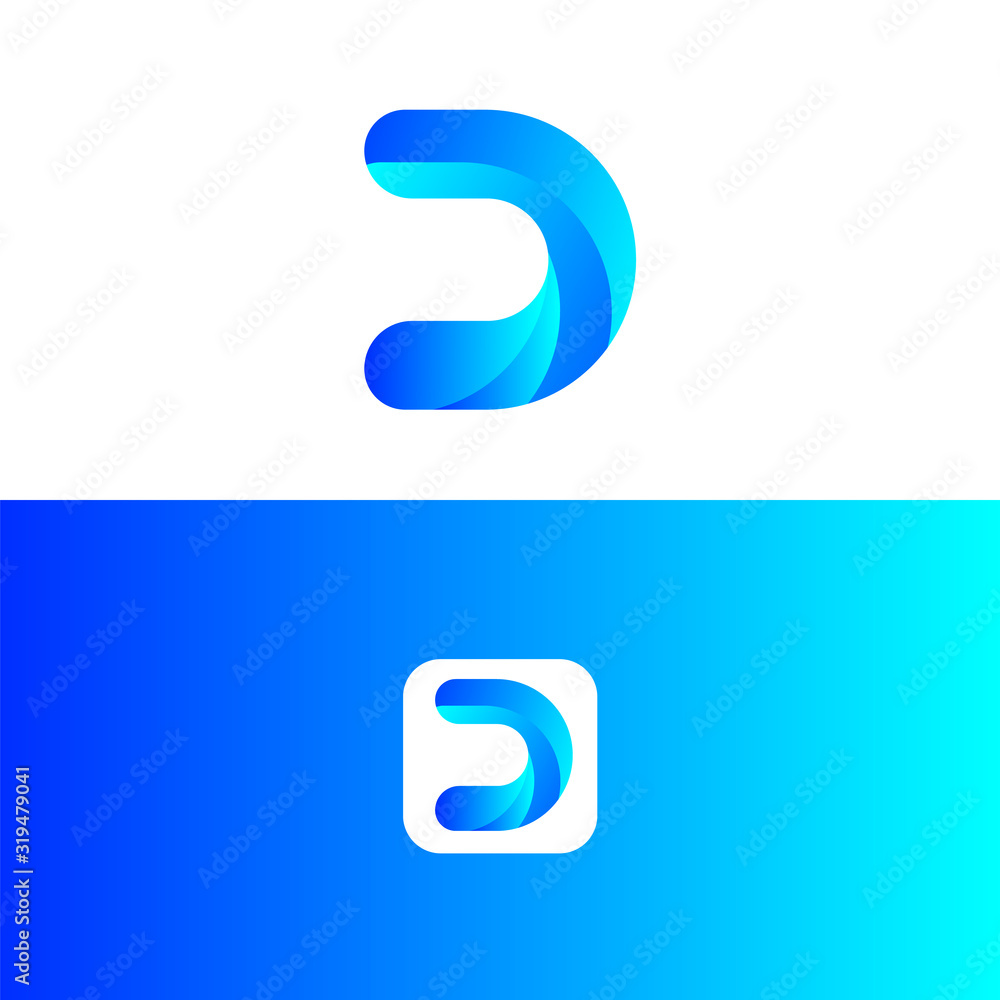 Creative logo of letter d with gradient color Vector Creative logo of letter d with gradient color Vector