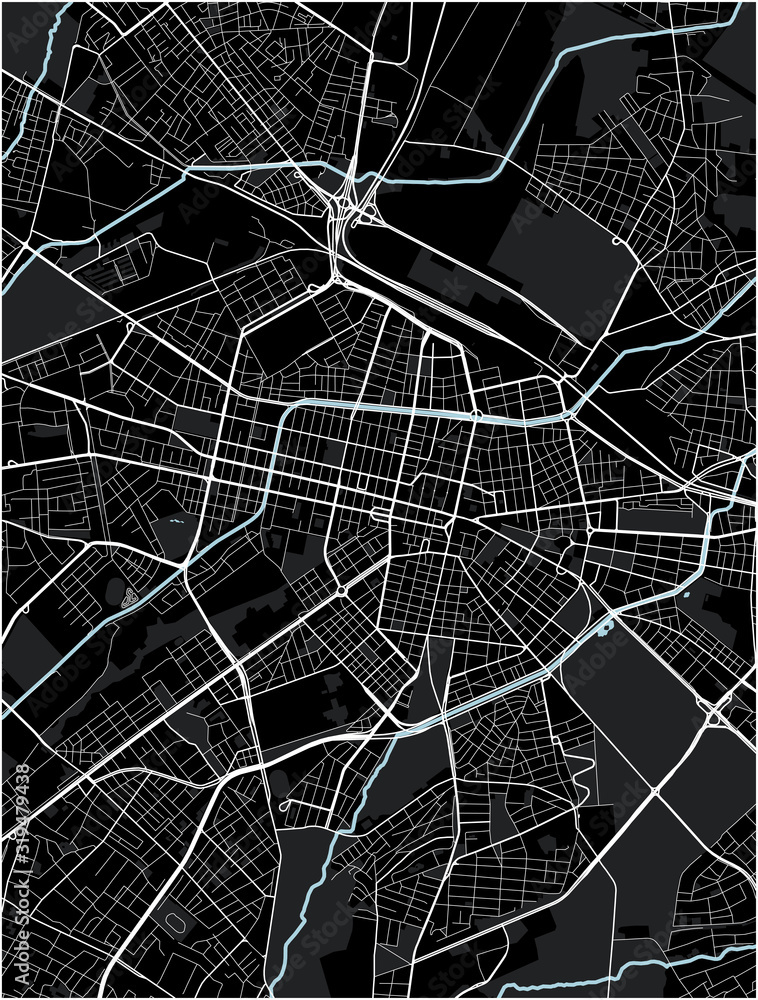 map of the city of Sofia, Bulgaria