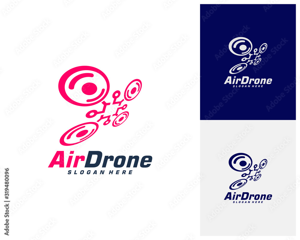 Drone logo design template. Photography drone icon vector. Creative design. Illustration Drone logo design template. Photography drone icon vector. Creative design. Illustration