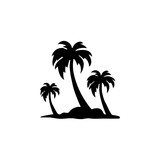 palm tree icon vector with black and white colors