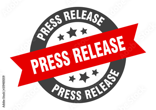 press release sign. press release round ribbon sticker. press release tag