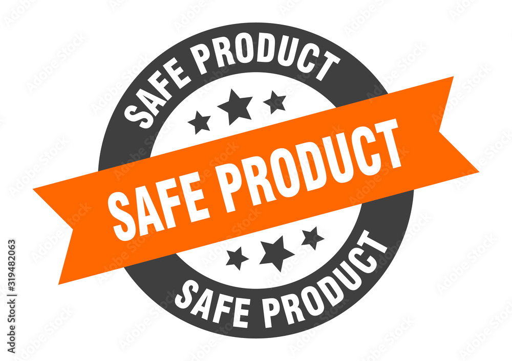 Fototapeta premium safe product sign. safe product round ribbon sticker. safe product tag