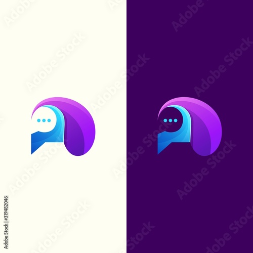 awesome media chat logo design premium