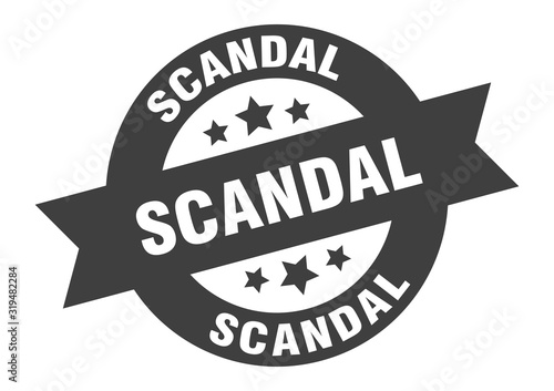 scandal sign. scandal round ribbon sticker. scandal tag