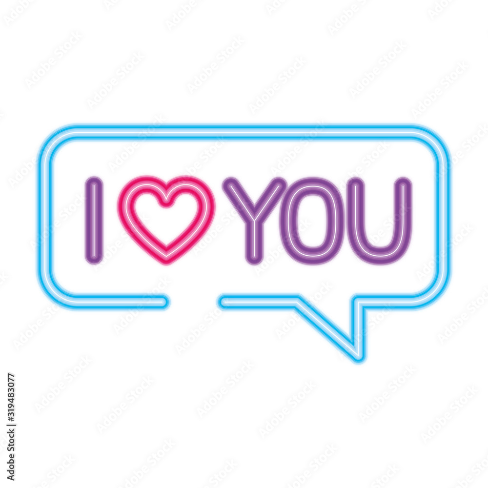 speech bubble in neon light on white background speech bubble in neon light on white background