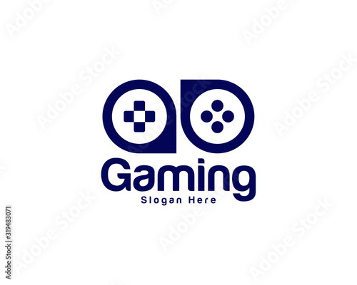Game logo template vector. Joystick design Icon. Stylized joystick buttons. Creative design. Illustration