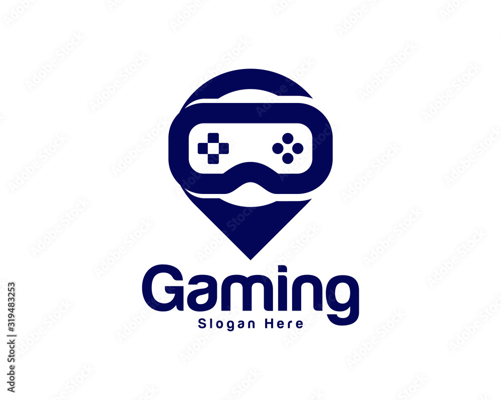 Game logo template vector. Joystick design Icon. Stylized joystick buttons. Creative design. Illustration Game logo template vector. Joystick design Icon. Stylized joystick buttons. Creative design. Illustration