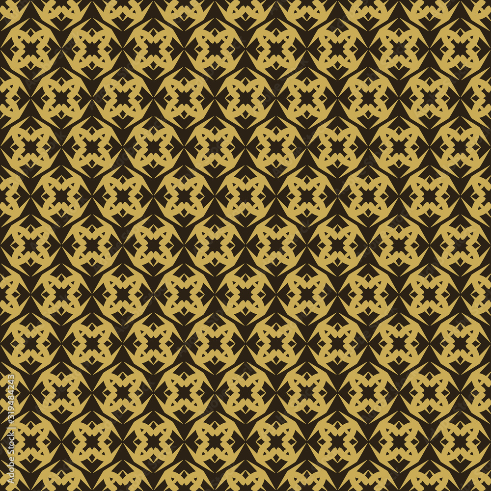 Seamless Pattern | Geometric background | Gold on Black | Vector Image.