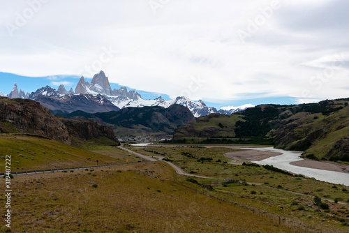 Scenic views of El Chalten and Mount Fitz Roy. El Chalten, Patagonia, Argentina