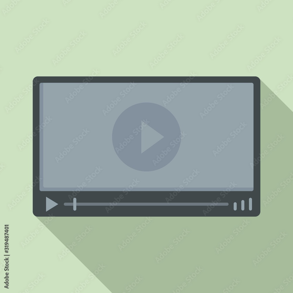 Video player icon. Flat illustration of video player vector icon for web design Video player icon. Flat illustration of video player vector icon for web design
