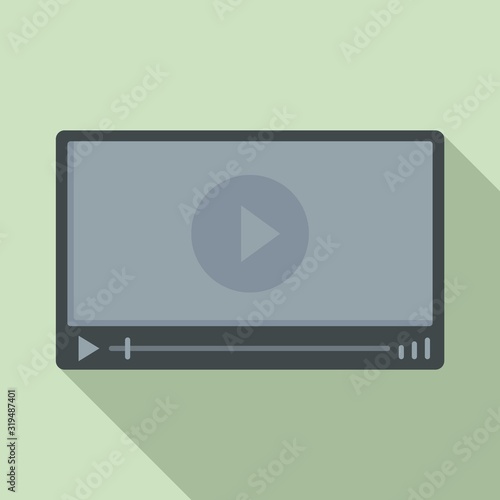 Video player icon. Flat illustration of video player vector icon for web design